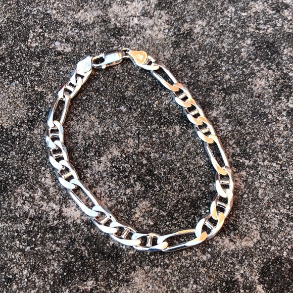 Silver Curbchain Necklace and Bracelet - Picture 1 of 9